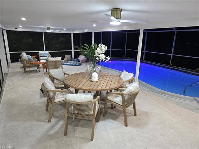 125 41st Ter, Cape Coral, FL 33904 Pool Area Lanai Night