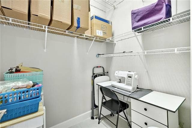 16717 Gilroy St, Bonita Springs, FL 34135 Sooo...this ensuite walk-in closet can serve as a craft room/sewing room or a large closet. There's an outlet in it!!!