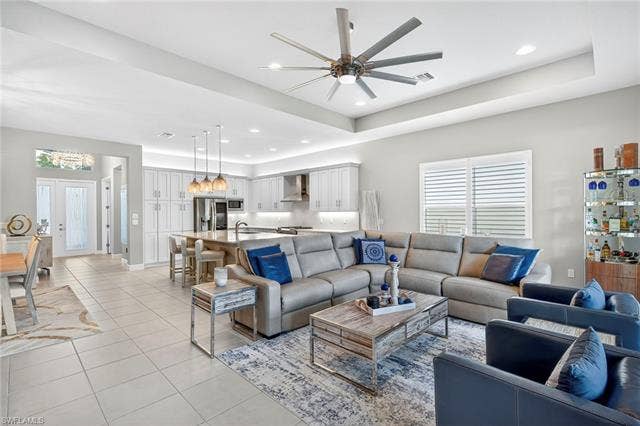 16717 Gilroy St, Bonita Springs, FL 34135 From primary suite corner, view of living space that you will LOVE to call home!