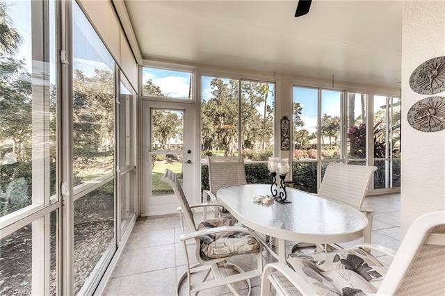 8471 Southbridge Dr, #1, Estero, FL 33967 Lanai overlooks the golf course