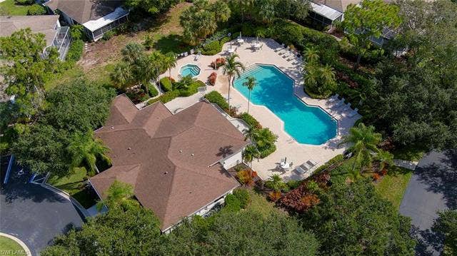 25735 Lake Amelia Way, #103, Bonita Springs, FL 34135 Aerial view of a pool area