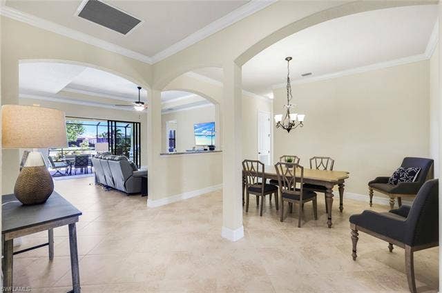 28085 Wicklow Ct, Bonita Springs, FL 34135 Foyer Entrance presents View of Living- Dining Area