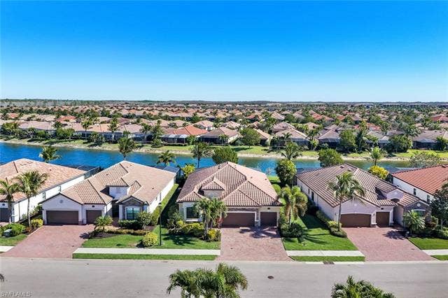 28085 Wicklow Ct, Bonita Springs, FL 34135 Aerial View of Home with Lake
