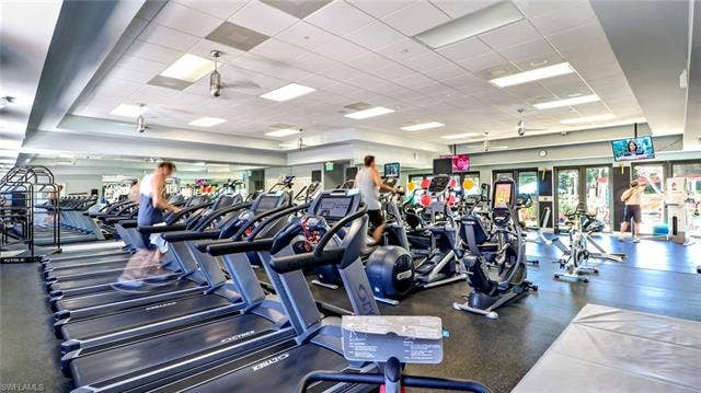 14546 Speranza Way, Bonita Springs, FL 34135 Exercise room with a drop ceiling
