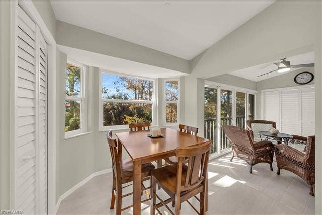 7320 Glenmoor Ln, #2304, Naples, FL 34104 Sunroom / solarium featuring lofted ceiling and plenty of natural light
