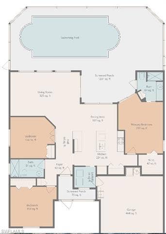 3650 Sunland Ln, Estero, FL 33928 View of property floor plan