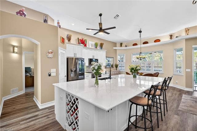 27310 Patrick St, Bonita Springs, FL 34135 6x11 Quartz countertop built in wine rack (other side has built in wine fridge)