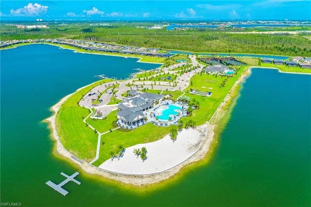 18500 Wildblue Blvd, Fort Myers, FL 33928 Bird's eye view of a nearby body of water and a pool