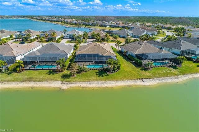 18500 Wildblue Blvd, Fort Myers, FL 33928 Aerial perspective of suburban area featuring a nearby body of water