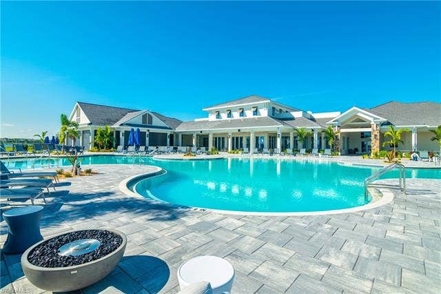 18500 Wildblue Blvd, Fort Myers, FL 33928 Community pool featuring a patio