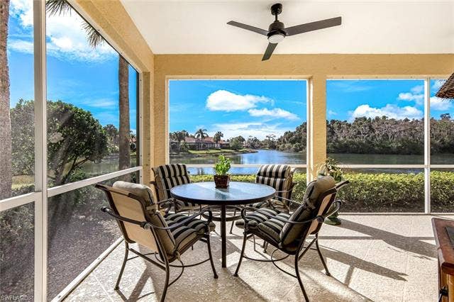 20667 Wildcat Run Dr, #101, Estero, FL 33928 Lanai featuring a water view