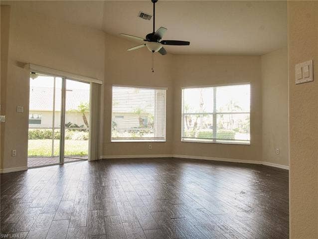 9071 Astonia Way, Estero, FL 33967 Vaulted ceilings with a ceiling fan overhead