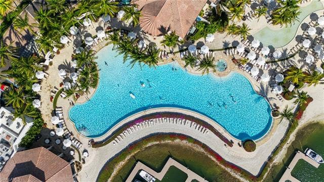 17801 Modena Rd, Miromar Lakes, FL 33913 Bird's eye view of a pool area