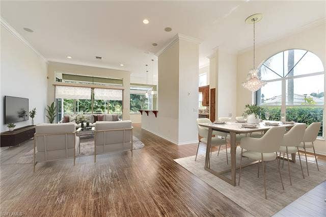 19321 Northbridge Way, Estero, FL 33967 Open living & dining area. Furniture virtually staged