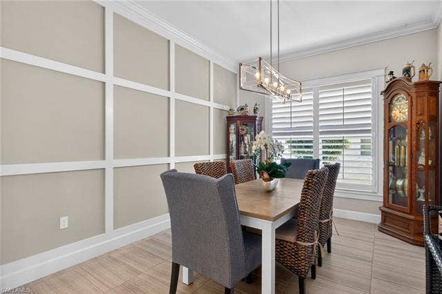 16459 Orinda Way, Bonita Springs, FL 34135 Character abounds with this custom wall in dining room!