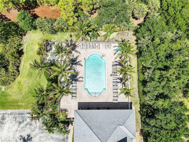 21522 Baccarat Ln, #102, Estero, FL 33928 Aerial View of Pool