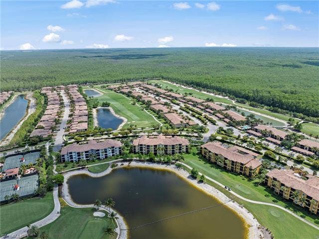 17921 Bonita National Blvd, #244, Bonita Springs, FL 34135 Expansive community featuring multiple residential buildings, golf course, and water features