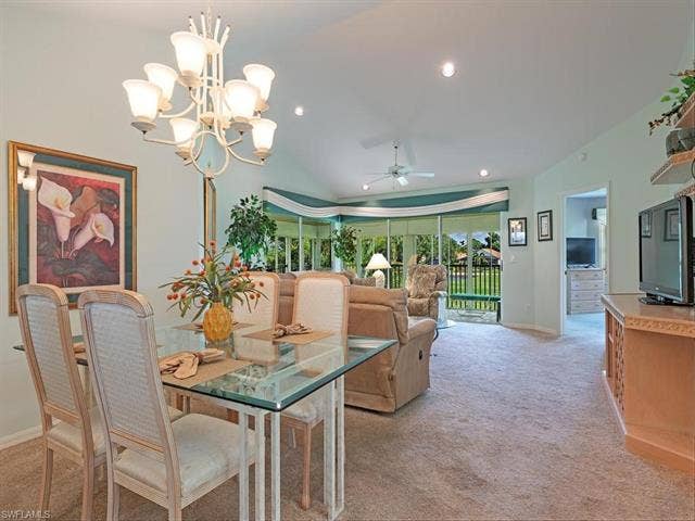8371 Grand Palm Dr, #2, Estero, FL 33967 Formal dining area open to the lanai and kitchen