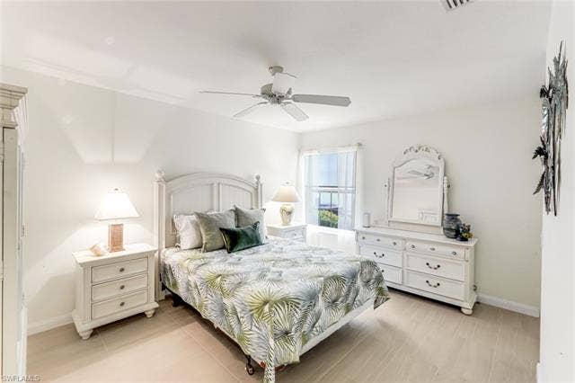 28179 Islet Trl, Bonita Springs, FL 34135 Bright room featuring light-toned flooring, white walls, and a ceiling fan with integrated lighting