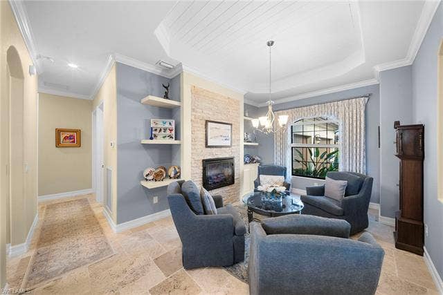 17211 Cherrywood Ct, Bonita Springs, FL 34135 Sitting Room w/ Fireplace