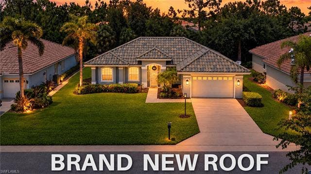 25020 Divot Dr, Bonita Springs, FL 34135 Picture shows what home will look like with new roof being installed Nov/2026.