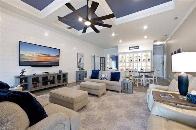 19125 Aqua Shore Dr, Estero, FL 33913 Living area from the patio