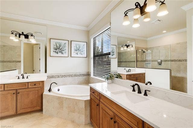 28522 Westmeath Ct, Bonita Springs, FL 34135 Recently Updated Bathroom Featuring Luxury Quartz Countertops