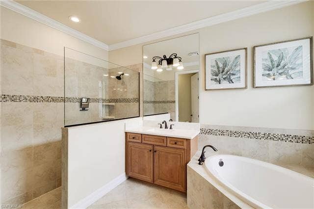 28522 Westmeath Ct, Bonita Springs, FL 34135 Recently Updated Bathroom Featuring Luxury Quartz Countertops