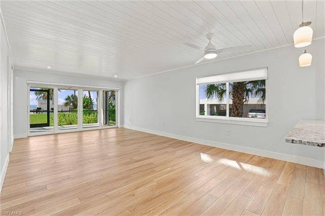 2580 Estero Blvd, #15, Fort Myers Beach, FL 33931 Open living area with beautiful tile flooring, fresh paint and Gulf views
