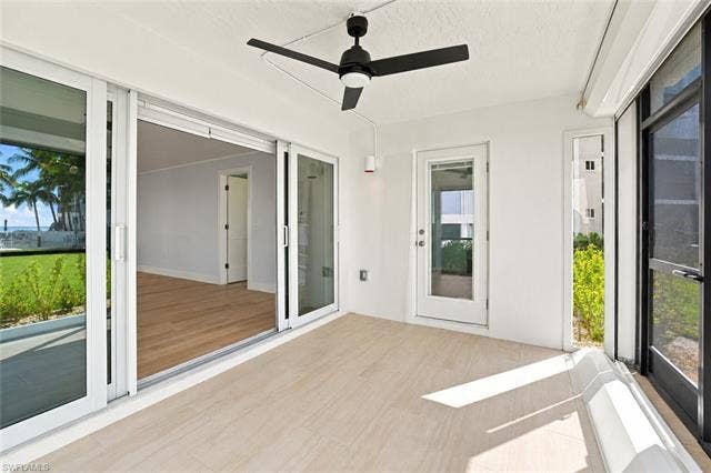 2580 Estero Blvd, #15, Fort Myers Beach, FL 33931 Screened in lanai with Gulf views and electric shutters