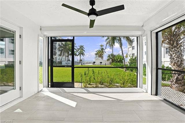 2580 Estero Blvd, #15, Fort Myers Beach, FL 33931 Screened in lanai with Gulf views and electric shutters