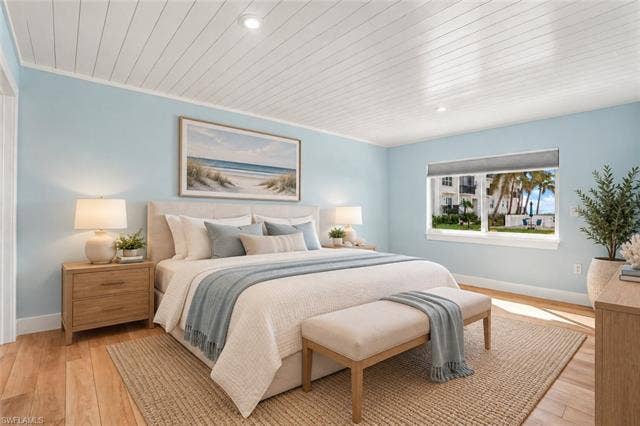2580 Estero Blvd, #15, Fort Myers Beach, FL 33931 Virtually staged primary bedroom with Gulf views