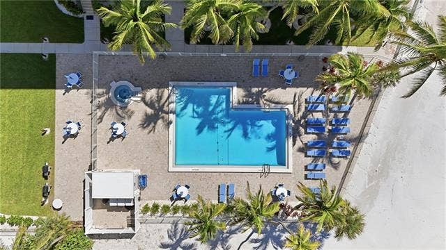 2580 Estero Blvd, #15, Fort Myers Beach, FL 33931 Aerial shot of pool -Pool area