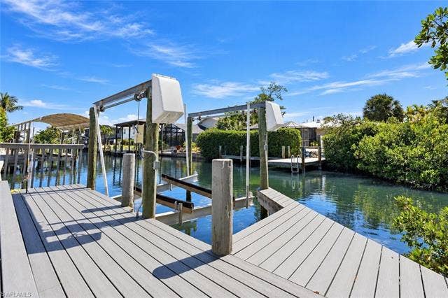 310 Madison Ct, Fort Myers Beach, FL 33931 Boat lift with newer decking