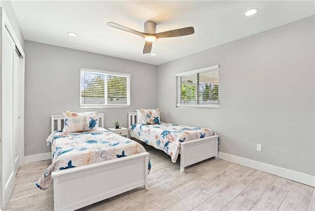 310 Madison Ct, Fort Myers Beach, FL 33931 Guest bedroom with coastal decor