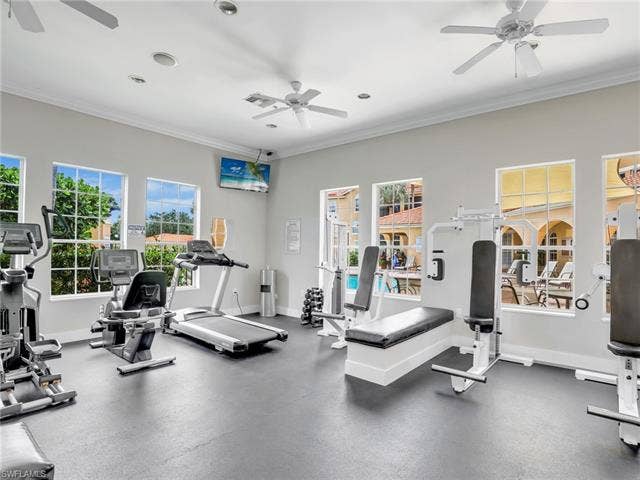 8659 River Homes Ln, #1202, Bonita Springs, FL 34135 Beautiful pool view from the exercise room