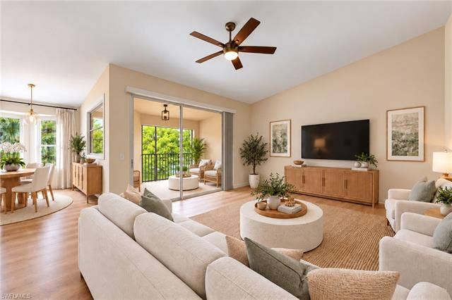 21331 Lancaster Run, #525, Estero, FL 33928 Family Room Virtually Staged