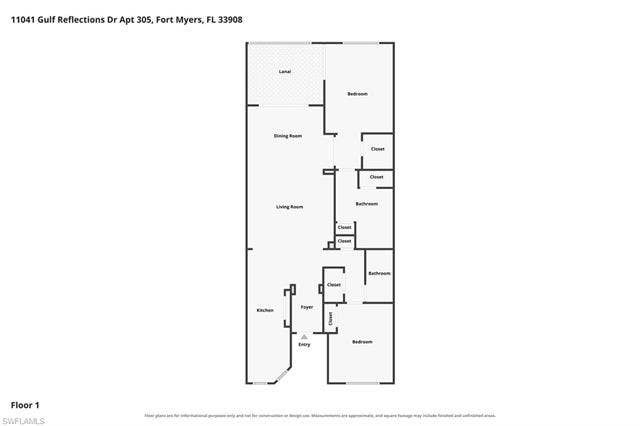 11041 Gulf Reflections Dr, #403, Fort Myers, FL 33908 Floor plan