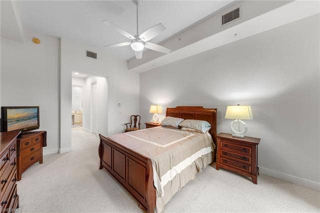3142 Aviamar Cir, #2104, Naples, FL 34114 White ceiling fan with integrated lighting
