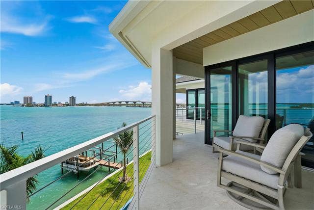 280 Estrellita Dr, Fort Myers Beach, FL 33931 Balcony with a water view - Virtually Edited Image