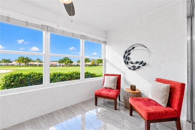 6220 Augusta Dr, #117, Fort Myers, FL 33907 Full-height windows overlooking a golf course
