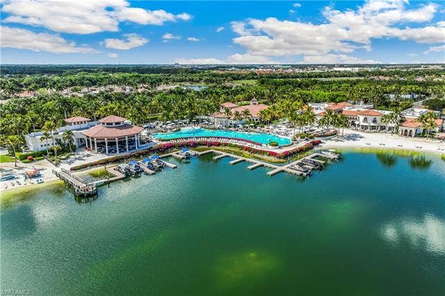 19044 Via Messina Way, Miromar Lakes, FL 33913 Aerial view of Beach Club Grill and Lake Como