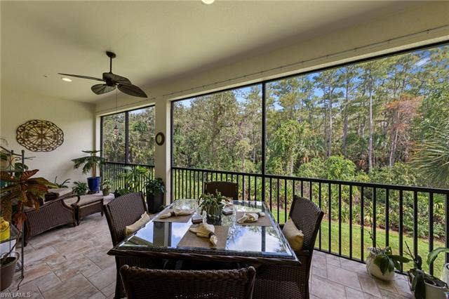 26485 Lucky Stone Rd, #202, Bonita Springs, FL 34135 Screened lanai with tiled flooring