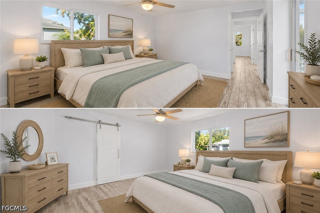 2514 SE 26th Avenue, Cape Coral, FL 33904 Primary Bedroom. Virtually staged.