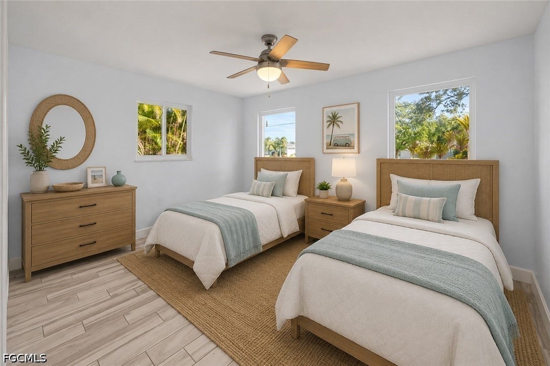 2514 SE 26th Avenue, Cape Coral, FL 33904 Guest bedroom. Virtually Staged.
