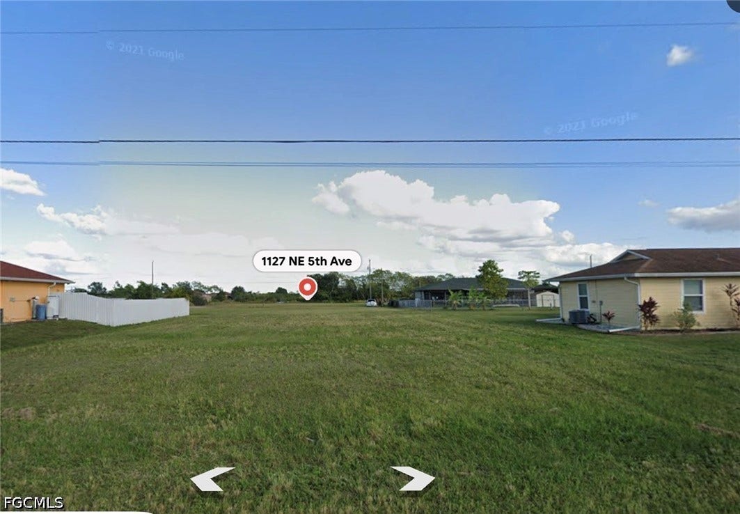 Expansive grassy lot