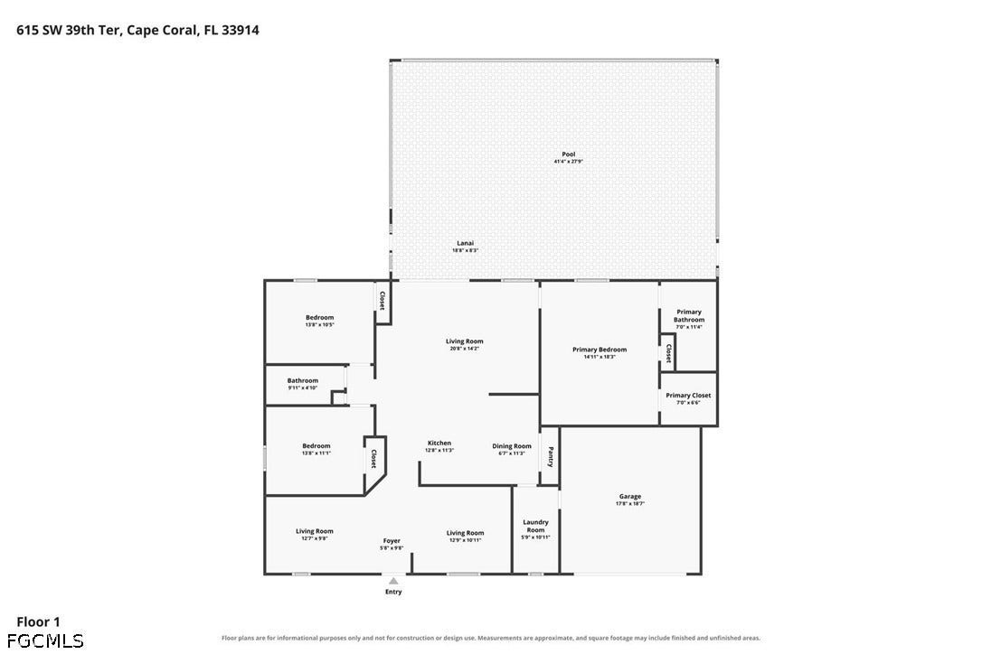 615 SW 39th Terrace, Cape Coral, FL 33914 615 SW 39th Terrace, Cape Coral, FL 33914