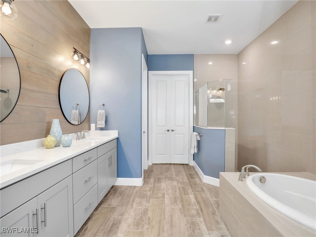 Primary Bath, Step-in Shower, Separate Bathtub, Walk-in Closet