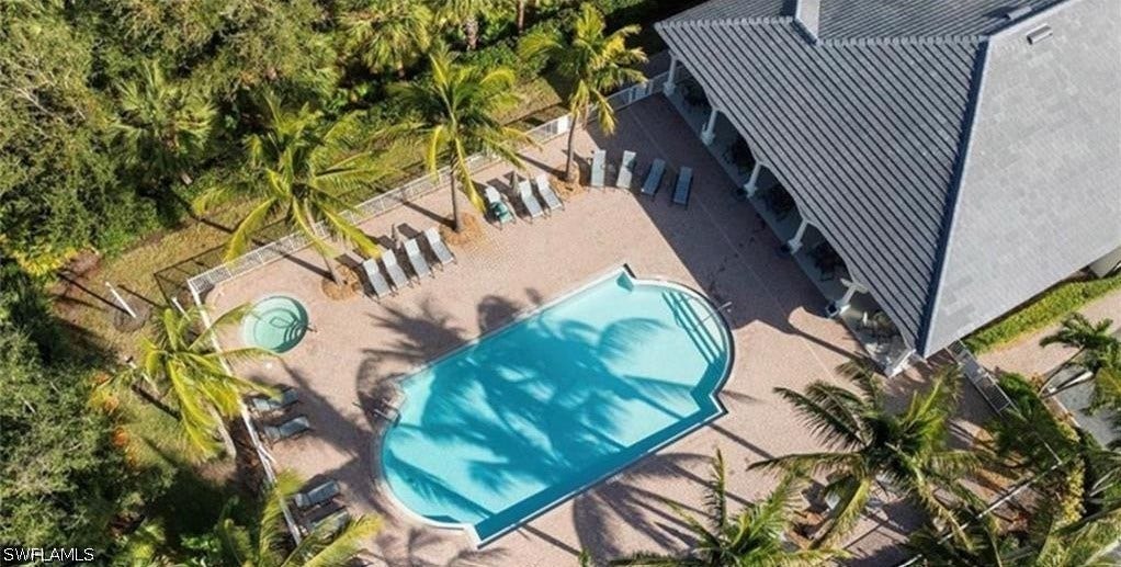 Aerial view of the community pool