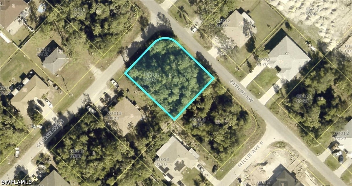 2401/2403 George Avenue S, Lehigh Acres, FL 33973 Aerial Map. Displaying the property's location relative to surrounding parcels and roadways